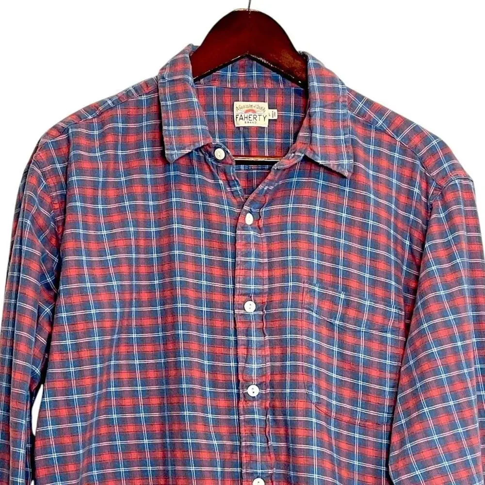 Faherty Men’s Movement Shirt – Half Moon Bay Plaid (Size Large)